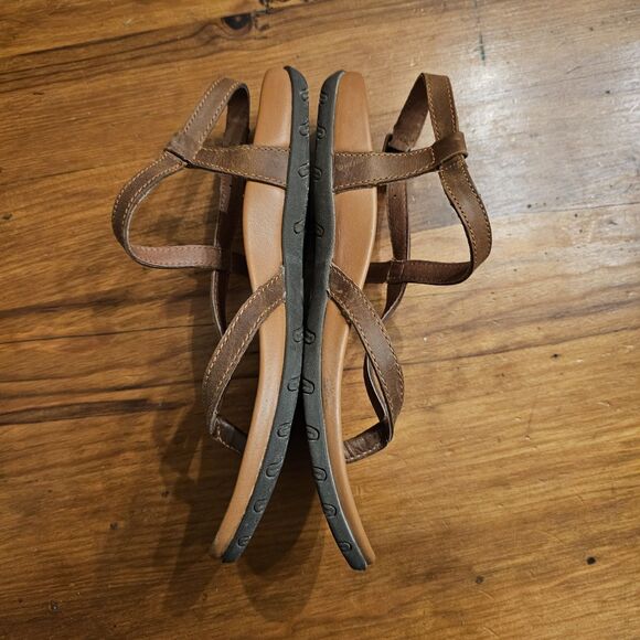 Chaco Rowan Women's 5 Brown Leather Strappy Sandals Slingback Thong Comfort shoe - Picture 5 of 7